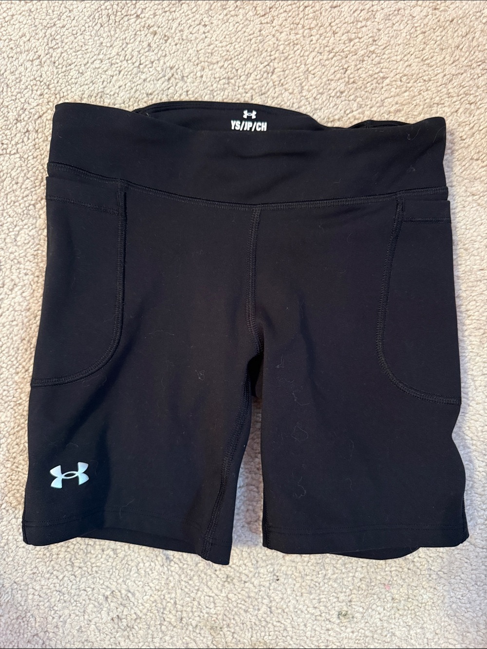 Under Armour Black Youth Bike Shorts with Logo